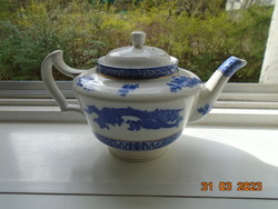 1904 Kobaltkék sárkány mintával Cauldon angol porcelán teás kiöntő