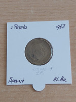 SPANYOL 1 PESETA 1966 (68) Alumínium-bronz, Gral. Francisco Franco PAPÍRTOKBAN