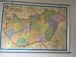 Wall map of the Hungarian People's Republic