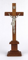 1M640 old wooden crucifix on pedestal 26 cm
