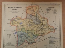 Tallián: antique map of Hajdú county kugotowicz: county maps