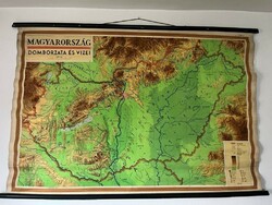 Topography of Hungary wall map