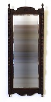 1M696 Régi faragott esztergált tükör 140 x 53 cm