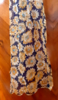 Sárga virágos muszlin sál. 30x150 cm