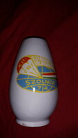1974. - FAI - XII: ejtőernyős világbajnokság SZOLNOK emlék Bodrogkeresztúr kerámia váza 12 cm