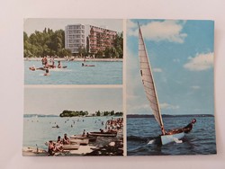 Régi képeslap1979 retro fotó levelezőlap Balaton hajó csónakok