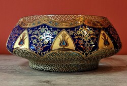 Dedikált, limitált kiadású, "Osmanh Collection's" 24 kt. arannyal színezett, kézi készítésű üvegtál