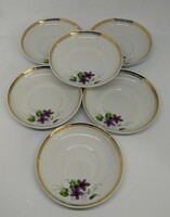 Hollóházi porcelán ibolyás kávés csésze tányérok!
