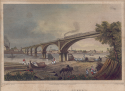 Szeged, colored lithograph in frame, l. Steel engraving by Rohbock (1824-1893).