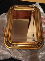 Biedermeier tükör aranyozott keretben csiszolt üveggel 60x44 cm