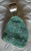 925 Silver pendant with aqua aura quartz