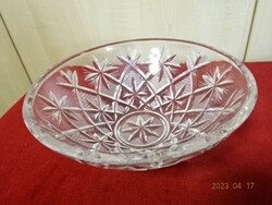 Lip polished glass bowl, diameter 20 cm, height 7.3 cm. Jokai.