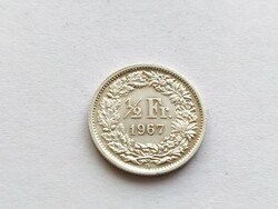 Svájc ezüst 1/2 frank 1967. B.