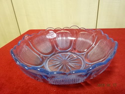 Blue glass bowl, diameter 20 cm, height 7 cm. Jokai.