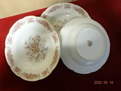 Chinese porcelain deep plate, three pieces, small rose pattern. Jokai.
