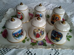 Rörftrand svéd porcelán harangok karácsonyi dekorral réz szerelékkel, jelzéssel!