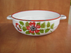Lampart enamel bowl with flower pattern large size 30 cm old nostalgia piece farmhouse decoration