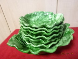 Italian glazed ceramic salad set, majolica, 7 pieces. Jokai.
