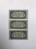 1944 Red Army 2 pengő lot of 3 pcs