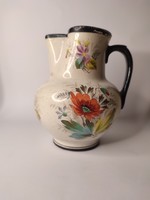 Antique rare Zsolnay small marked hand painted jug with Debreczen inscription