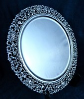 Beautiful, antique silver cake, cookie, drink tray, Spanish, ca. 1940!!!