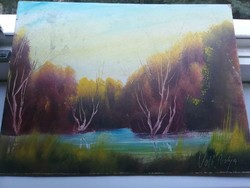 Való Ibolya Festmény – Keret Nélküli festmény Faroston, 40 x 30 cm