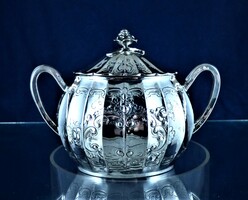 Wonderful antique silver sugar bowl, German, ca. 1890 !!!