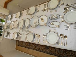 12 Personal, 73-piece kpm antique porcelain tableware from 1922