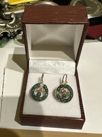 14 Kr gold original earring with turquoise decoration for sale! Price: 62.000.-