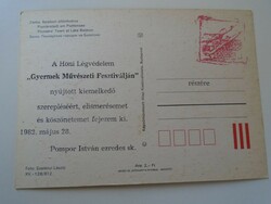 D194930 Honi Légvédelem - Zánka köszönetet kifejező képeslap  Pompor István ezredes 1982
