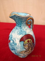 Greek glazed ceramic, hand-painted jug, height 9.5 cm. Jokai.