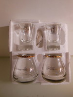 Set - new - 4 pcs - glasses - gold-plated - 2 pcs with metal edges - in box - Austrian