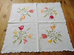 Embroidered tablecloth needlework 42 x 45 cm.