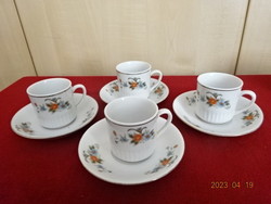 Chinese porcelain coffee cup + saucer, four pieces in one. Jokai.