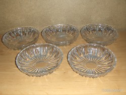 Retro glass small plate set 5 pcs diameter 14 cm (2p)