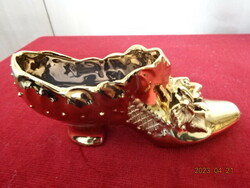 Romanian porcelain women's shoes with a rose pattern. Length 15 cm. Jokai.