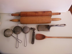 Pastry tools - 8 pieces! - 2 rolling pins - 50 - 48 cm - old - Austrian - good condition