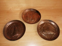 Babylon trilogy on copper wall plates, 3 in one - diam. 18 cm (n)