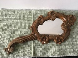 Fa faragott kézi tükör 48cm. Barok