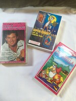 3 db német nyelvű VHS kazetta, 2 db mese 1 db David Husselhoff filmjei