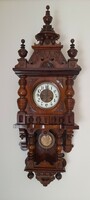 German antique friedrich mauthe hunting wall clock half-baked, early 1900s