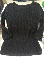 100% cotton, hand-knitted black women's sweater for size 42, m