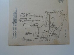 D194971 Régi képeslap  TIHANY 1940k  sok aláírással Mátyássy-Szentmiklóssy-Németh-Bán-Vígh Ernő