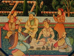 Mughal miniature (Mogul iskola) lakkdoboz  kiváló állapotban