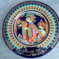 Rosenthal plate, Aladdin decorative plate, Björn Wiinblad Christmas plates Balthazar 1974 (large!)