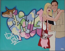 Andrea Nagy: dog town, contemporary street art painting for the room!