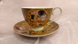 Gustav Klimt díszítésű porcelán kávés,teás csésze