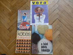 4 retro knitting-crochet books and magazines