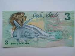 Cook szigetek 3 dollár 1992 UNC Júbileumi Nagyon Ritka!