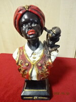 African female bust with a monkey on her shoulder, height 21 cm. Jokai.